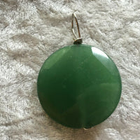 Natural Green Aventurine Gemstone Faceted Puffy Coin Pendant