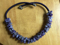 Natural Amethyst Gemstone Adjustable 21"-23" Chip Necklace