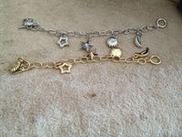 Gold Or Silver Tone Charm Bracelets Angel Sea Life Celestial or Insect