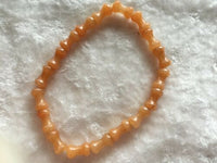 Natural Orange Aventurine Gemstone Tubes Beaded Stretch Bracelet