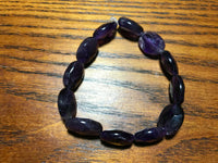 natural amethyst gemstone ovals adjustable bold link bracelet