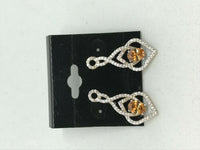 Natural Padparadscha Sapphire Gemstone Teardrop Sterling Silver Stud Earrings