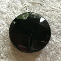 Natural Black Onyx Gemstone Faceted Coin Pendant