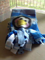 cute christmas penguins tied fleece scarf