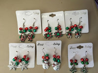 christmas charm and jingle bells dangle earrings