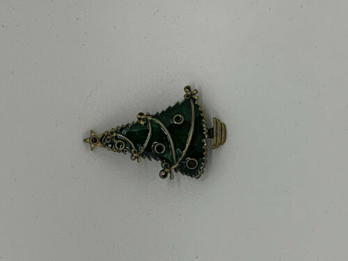 Metal Silver and Gold Two Tone Christmas Tree Pin
