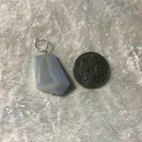natural Blue Lace Agate Gemstone Faceted Pendant