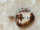 natural agate gemstone carved heart pendant