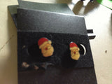 Cute Silvertone Christmas Stud Post Earrings Santa, Tree, or Candy Cane