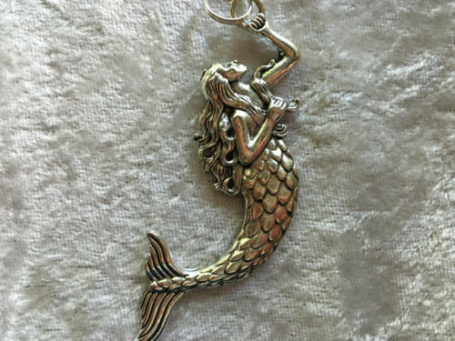 Large Silvertone Mermaid Pendant