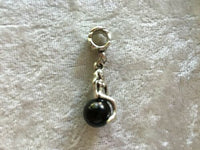 Silvertone Mermaid Charm Pendant with Acrylic Pearl