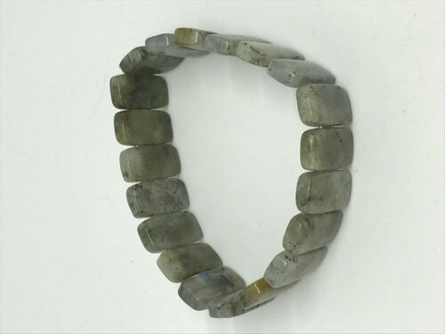 natural labradorite gemstone ovals wide stretch bracelet