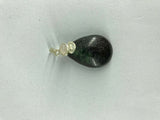 natural ruby zoisite gemstone teardrop sterling silver pendant