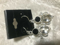 natural white and smoky topaz gemstone sterling silver dangle earrings