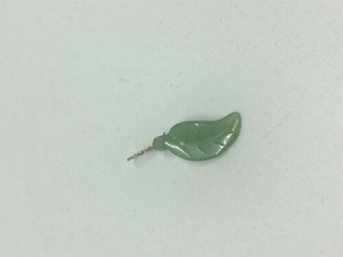 natural jade gemstone carved leaf pendant