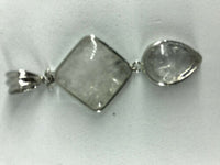 natural gemstone diamond and teardrop pendant