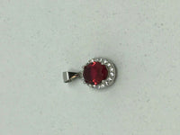 Natural Ruby Gemstone Dainty Oval Sterling silver Pendant