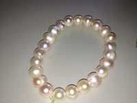 ivory cultured freshwater potato pearl beaded stretch bracelet