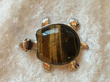 silvertone gemstone turtle pendant