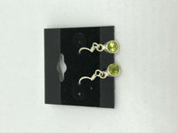 Natural Peridot Gemstone Round Sterling Silver Pendant and Dangle Earrings Set