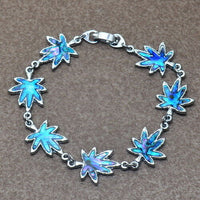 natural abalone shell leaf link bracelet