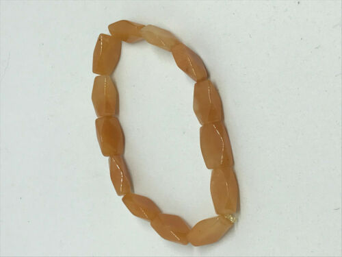 natural carnelian gemstone dainty rectangles beaded stretch bracelet