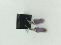 natural gemstone point dangle earrings