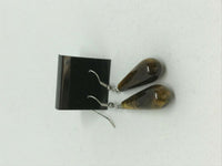 natural gemstone teardrop silvertone dangle earrings