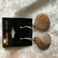 natural pink opal gemstone faceted teardrop sterling silver dangle earrings