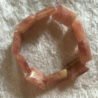 natural raspberry quartz gemstone beaded stretch bracelet