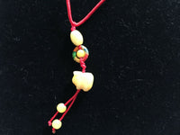 natural yellow quartz gemstone pig pendants on adjustable cord necklace