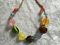 Fun Chunky Colorful Heart and Disk Adjustable Necklace