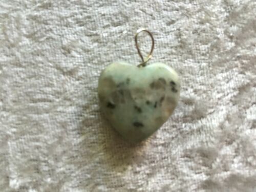 Natural Sesame Jasper Gemstone Carved Heart Pendant