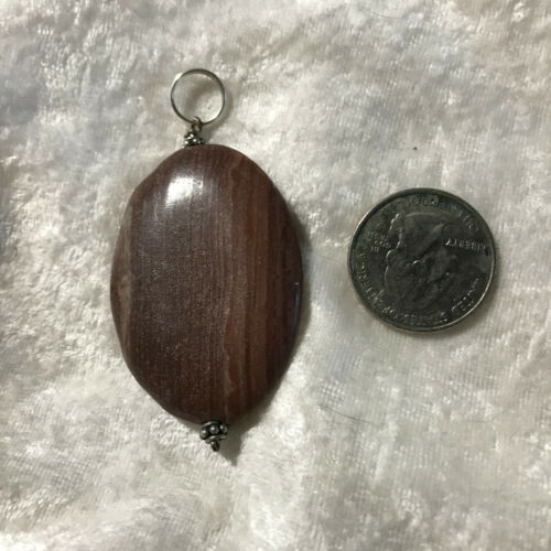 natural wood grain jasper gemstone oval pendant