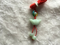 Green Quartz Tulip Flower Pendant on Adjustable Cord Necklace