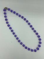 Natural Alexandrite Gemstone Round and Clear Glass Faceted Beaded Necklace