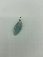 Natural Amazonite Gemstone Dainty Pointed Oval Pendant