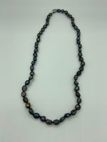 Natural Black Baroque Pearl Gemstone Dainty Beaded Necklace
