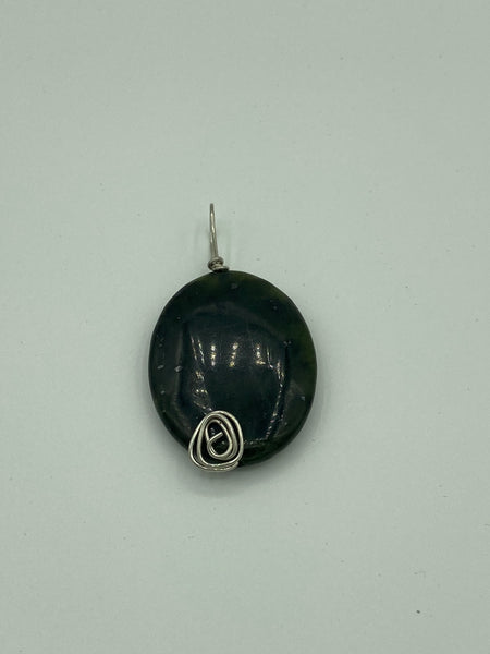 Natural Black Onyx Gemstone Carved Puffy Oval Pendant