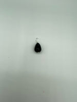 Natural Black Onyx Gemstone Small Cylindrical Teardrop Pendant