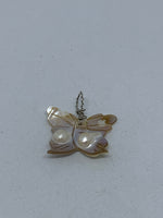Natural Blister Pearl Shell Carved Butterfly Pendant