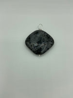 Natural Blue Labradorite Gemstone Carved Diamond Shaped Pendant