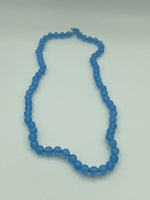 Natural Blue Topaz Gemstone 8 MM Round Beaded Necklace