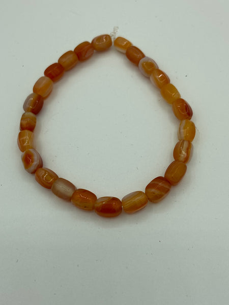 Natural Carnelian Gemstone Dainty Beaded Stretch Bracelet
