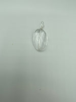 Natural Clear Quartz Gemstone Faceted Twisted Oval Pendant