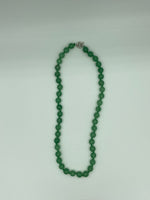 Natural Emerald Gemstone 10 MM Faceted Round Beaded Necklace