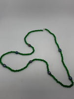 Natural Emerald and Black Pearl Gemstone 28 Inch Long Beaded Necklace