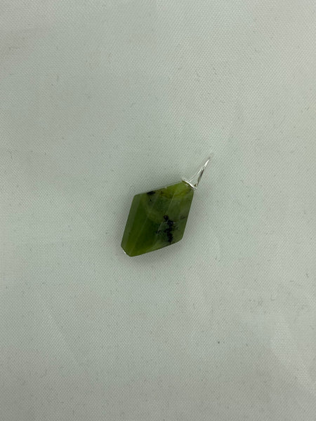 Natural Green Garnet Gemstone Faceted Octagon Pendant