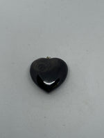 Natural Hyperstheen Gemstone Carved Puffy Heart Pendant