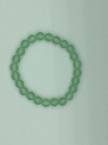 Natural Jade Gemstone 8 MM Round Beaded Stretch Bracelet